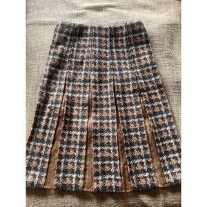 DKNY Vintage Wool Box Pleat Skirt Sz 8 EUC